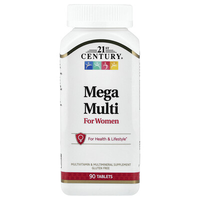 21st Century, Suplemento megamultivitamínico para mujeres, 90 comprimidos