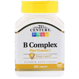 21st Century, Комплекс витаминов B плюс витамин C, 100 таблеток