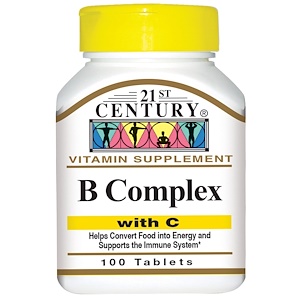 21st Century, Комплекс витаминов B, с витамином C, 100 таблеток