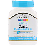 Отзывы о 21st Century, Zinc Plus Vitamins C & B-6, Cherry Flavor, 90 Chewable Tablets