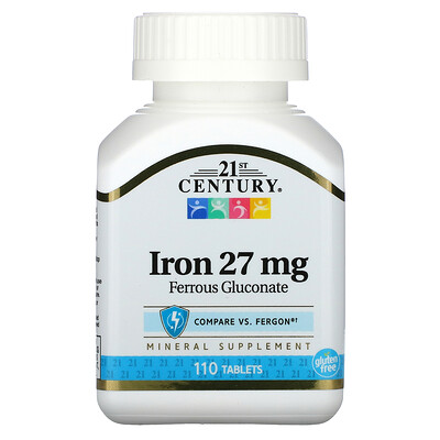 21st Century железо, 27 мг, 110 таблеток