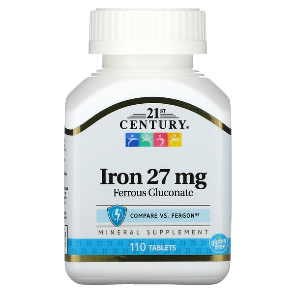 21st Century, железо, 27 мг, 110 таблеток
