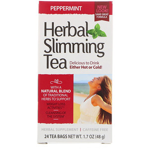 Отзывы о 21 Сенчури, Herbal Slimming Tea, Peppermint, Caffeine Free, 24 Tea Bags, 1.7 oz (48 g)