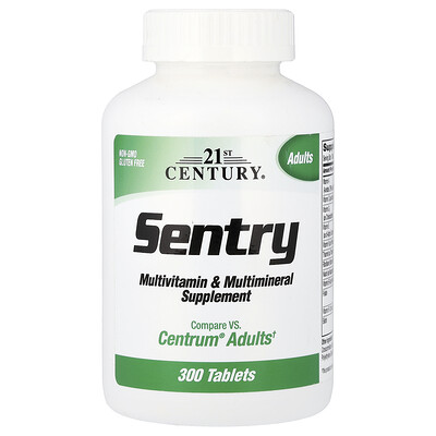 21st Century, Sentry, Suplemento multivitamínico y multimineral para adultos, 300 comprimidos