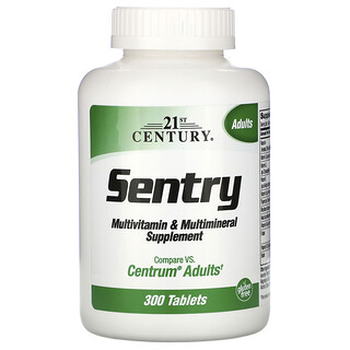 21st Century, Sentry, Multivitamin- und Multi-Mineralstoffergänzungsmittel für Erwachsene, 300 Tabletten