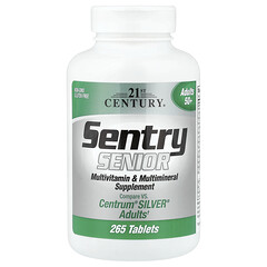 Sentry Senior, мультивітамінна та мультимінеральна добавка, для дорослих старше 50 років, 265 таблеток