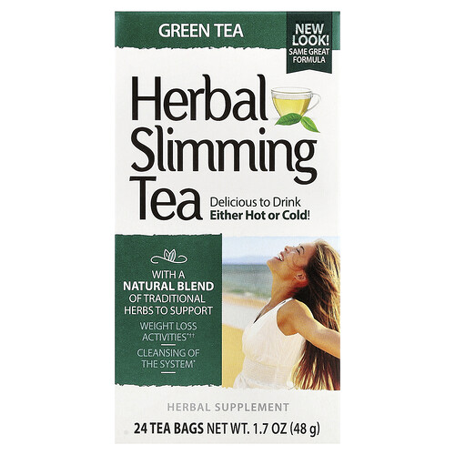21st Century, Herbal Slimming Tea, Green Tea, 24 Tea Bags, 1.7 oz (48 g)