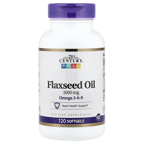 21st Century, Flaxseed Oil, 1,000 mg, 120 Softgels