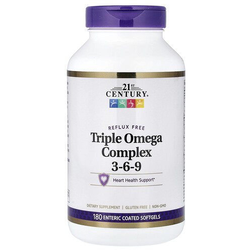 21st Century, Triple Omega Complex 3-6-9, 180 Enteric Coated Softgels