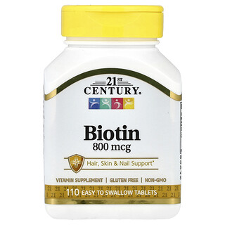 21st Century, Biotin, 110 lättsväljbara tabletter