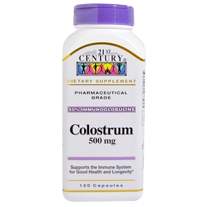 Отзывы о 21 Сенчури, Colostrum, 500 mg, 120 Capsules