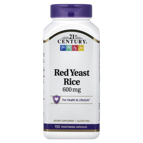 21st Century, Red Yeast Rice, Rotschimmelreis, 600 mg, 150 pflanzliche Kapseln