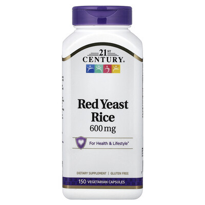 21st Century, Arroz de levadura roja, 600 mg, 150 cápsulas vegetales