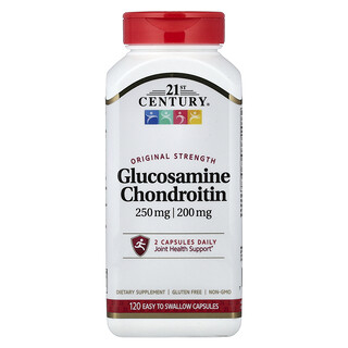 21st Century, Glucosamina y condroitina, 250 mg/200 mg, 120 cápsulas fáciles de ingerir