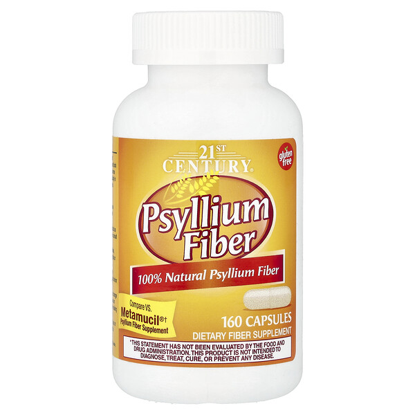 21st Century Psyllium Fiber, 160 Capsules