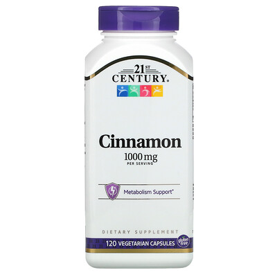 21st Century Cinnamon, 1,000 mg, 120 Vegetarian Capsules