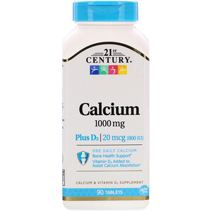 Отзывы о 21 Сенчури, Calcium Plus D3, 1,000 mg , 90 Tablets