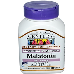 Мелатонин, 5 мг, 120 таблеток 21st Century отзывы, применение, состав, цена, купить