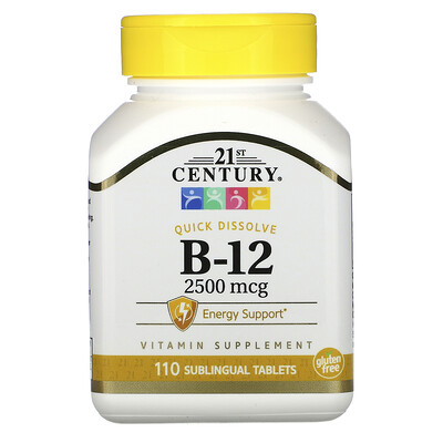 21st Century B12, 2500 мкг, 110 таблеток под язык