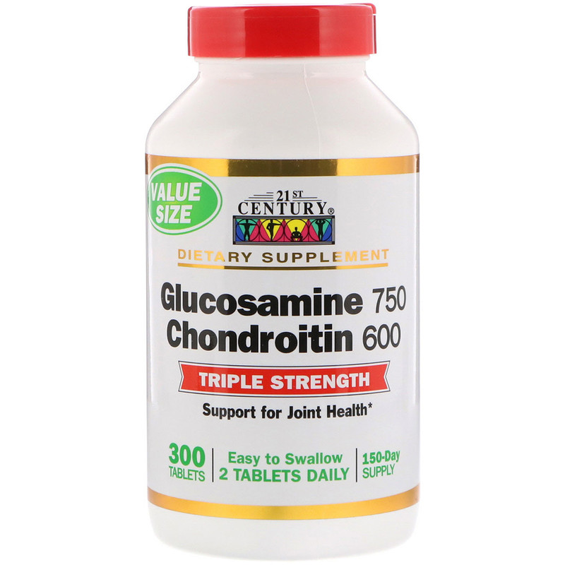 21st Century, Glucosamine 750 Chondroitin 600, Triple Strength, 300 ...