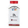 21st Century, Vitamin D3, 25 mcg (1.000 IU), 500 Tabletten