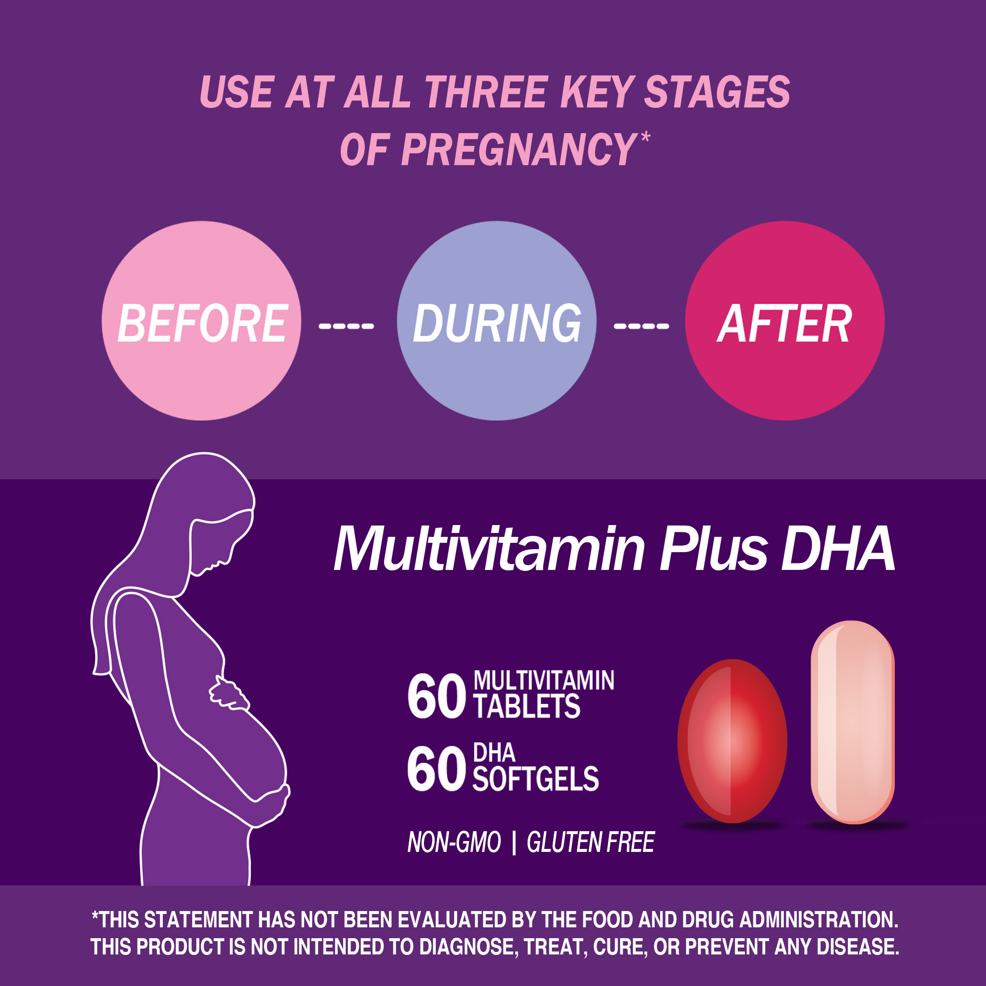 21st Century Prenatal Multivitamin Plus DHA 2 Bottles 60 Tablets   47 