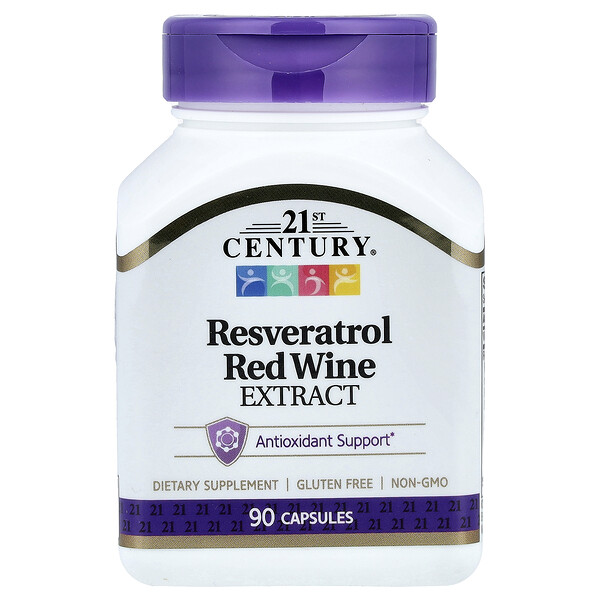 21st Century Resveratrol Red Wine Extract, 90 Capsules