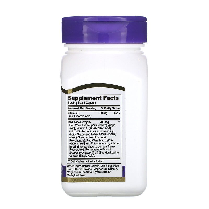 21st Century, Resveratrol Red Wine Extract, 90 Capsules iHerb