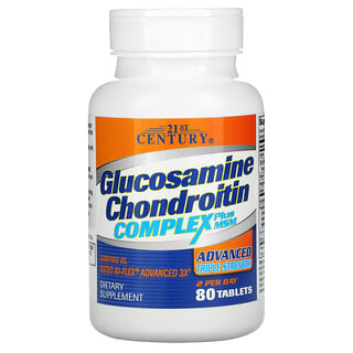 21st Century, Glucosamin Chondroitin Complex plus MSM, Advanced Triple Strength, Dreifachstärke, 80 Tabletten