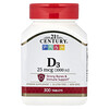 21st Century, Vitamina D3, 25 mcg (1.000 UI), 300 Comprimidos
