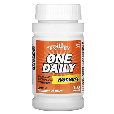 21st Century One Daily, мультивитаминная и мультиминеральная добавка для женщин, 100 таблеток
