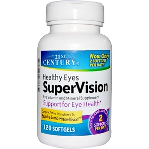 21st Century, Healthy Eyes (здоровые глаза) SuperVision, 120 желатиновых капсул
