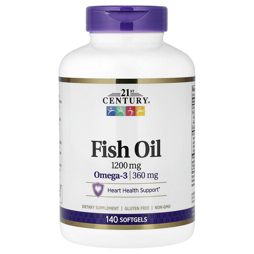 21st Century, Fischöl, 1.200 mg, 140 Weichkapseln