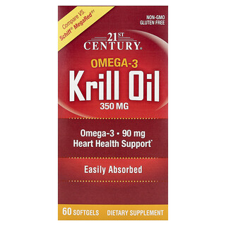 21st Century, Aceite de kril, 350 mg, 60 cápsulas blandas