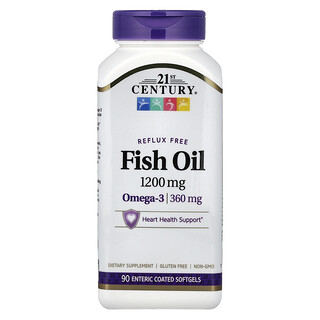 21st Century, Fish Oil, Fischöl, 1.200 mg, 90 magensaftresistente Weichkapseln