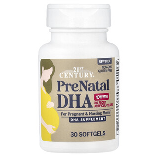 21st Century, Suplemento prenatal con DHA, 30 cápsulas blandas (200 mg por cápsula blanda)