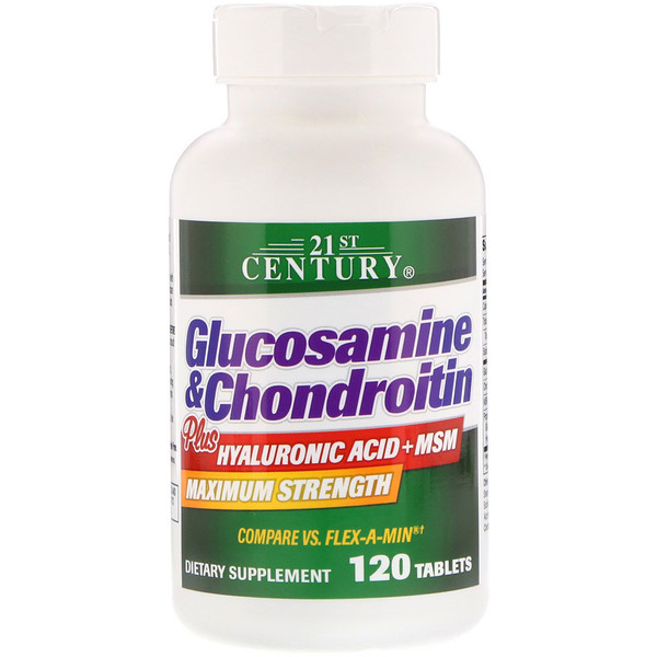 21st Century, Glucosamine & Chondroitin Plus Hyaluronic Acid + MSM, 120