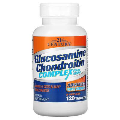 

21st Century Glucosamine Chondroitin Complex Plus MSM Advanced Triple Strength 120 Tablets