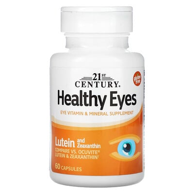 21st Century средство для здоровья глаз, лютеин и зеаксантин, 60 капсул