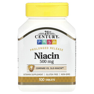 21st Century, Niacine met verlengde afgifte, 500 mg, 100 tabletten
