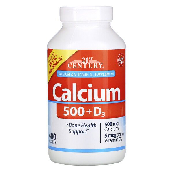 кальций 500 и витамин D3, 5 мкг (200 МЕ), 400 таблеток
