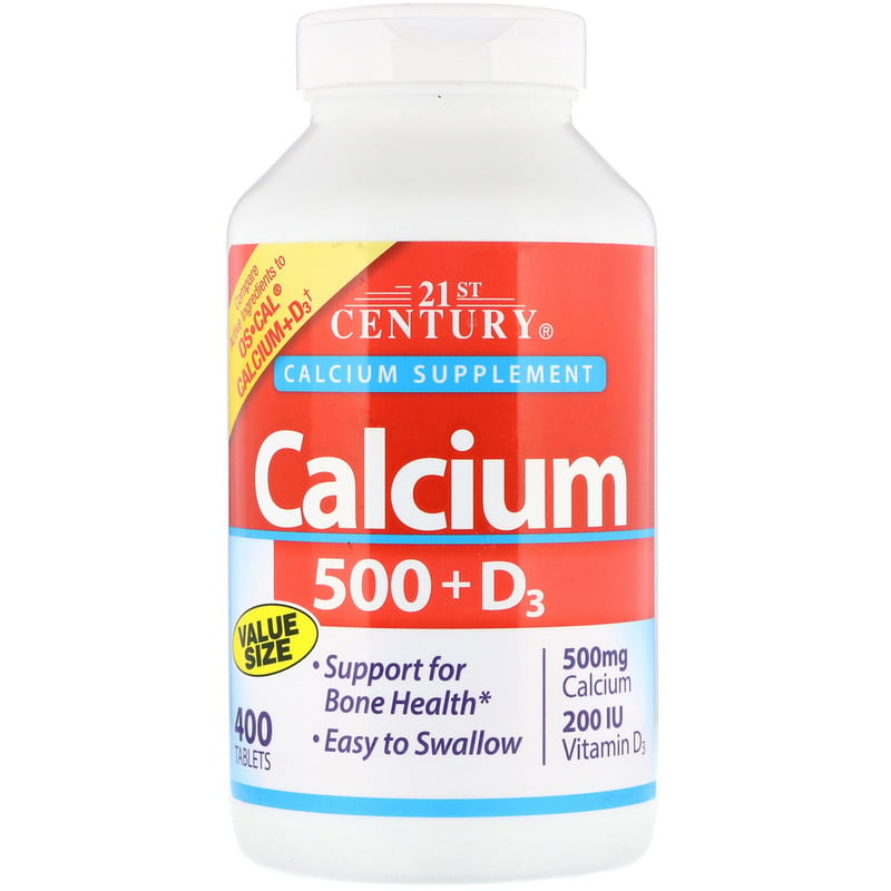 21st Century, Calcium 500 + D3, 400 Tablets - iHerb