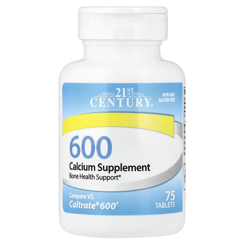 21st Century, Calcium Supplement 600, Ergänzungsmittel mit Calcium 600, 75 Tabletten (600 mg pro Tablette)