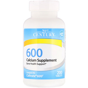 Отзывы о 21 Сенчури, Calcium Supplement 600, 200 Tablets