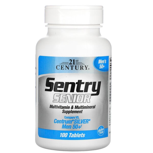 21st Century, Sentry Senior, Multivitamin & Multimineral Supplement, Men 50+, 100 Tablets