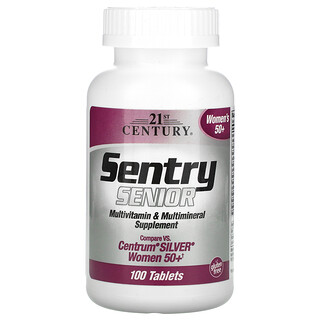 21st Century, Sentry Senior، مكمل غذائي متعدد الفيتامينات والمعادن للسيدات أكبر من 50 عامًا، 100 قرص