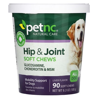 

petnc NATURAL CARE добавка для здоровья суставов у собак, со вкусом печени, 90 жевательных таблеток, 180 г (6,3 унции)