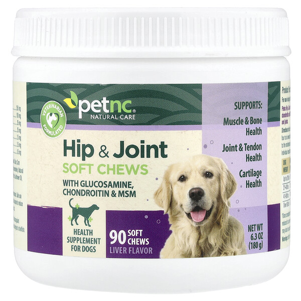 petnc NATURAL CARE Hip & Joint Soft Chews, For Dog, Liver, 90 Soft Chews, 6.3 oz (180 g)