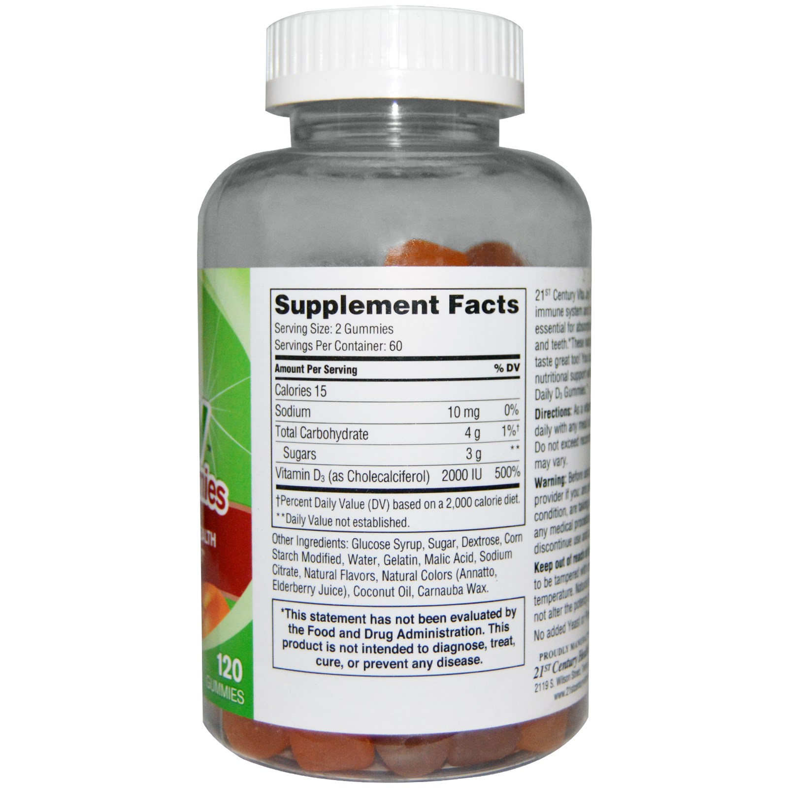 21st Century, VitaJoy Gummies, Daily D, 2000 IU, 120 Gummies iHerb