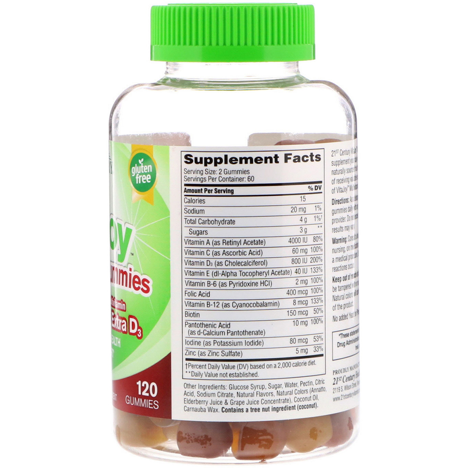 21st Century, VitaJoy Gummies, Adult Multivitamin Plus Extra D3, 120